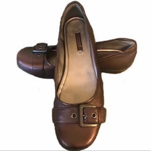ECCO ballet flats metallic bronze with buckle 38